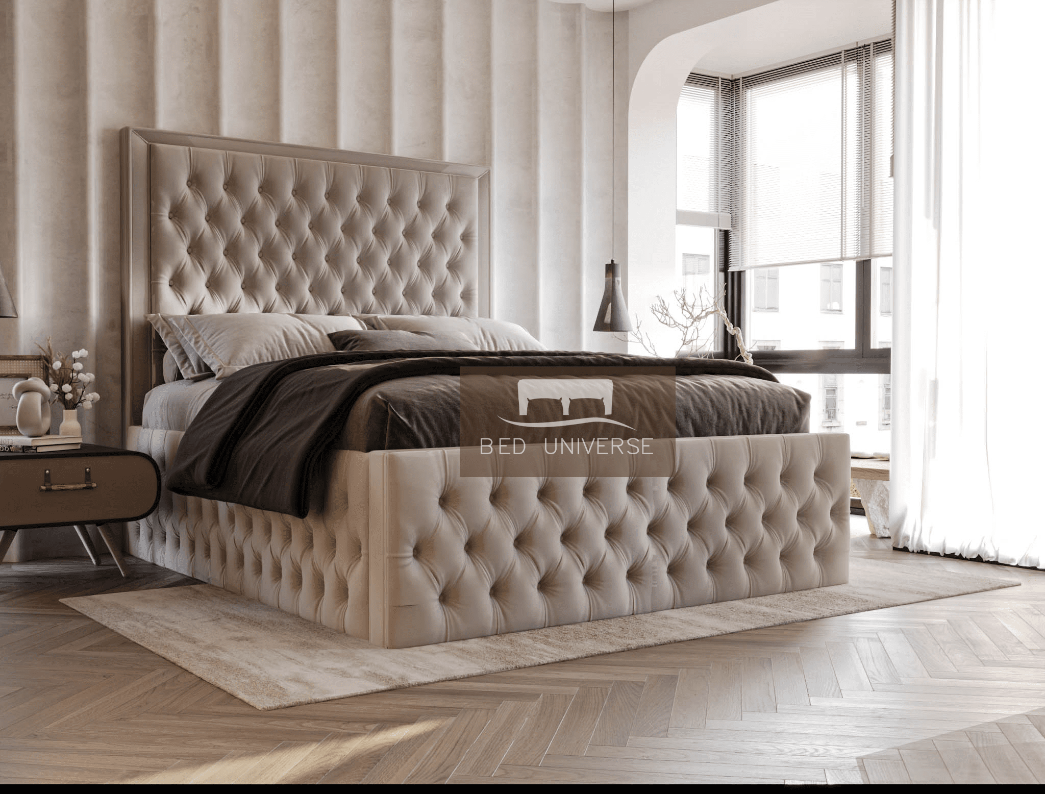 Estelle Chesterfield Ambassador Bed Frame, Chesterfield Bed, New Bed, Fabric Bed,