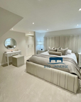 Alfonso Linear Lines Wide Panel Headboard Bed Frame