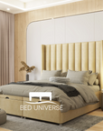 Paulo Winged Linear Stripe Panel Divan Ottoman Storage Bed