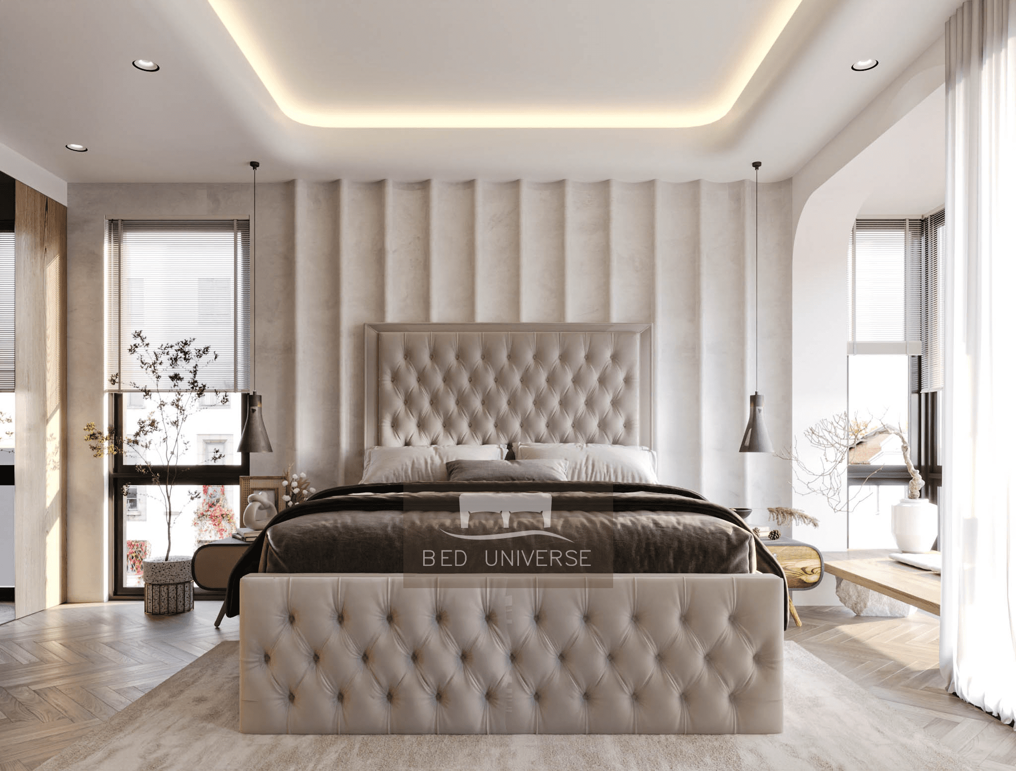 Estelle Chesterfield Ambassador Bed Frame, Chesterfield Bed, New Bed, Fabric Bed,