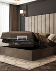 Nero Wide Panel Headboard Bed Frame | Bed Universe