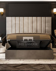 Nero Wide Panel Headboard Bed Frame | Bed Universe