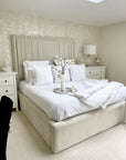 Bellagio Panel Strip Line Fabric Bed | Bed Universe