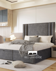 Ferro Panel Linear Stripe Panel Divan Ottoman Storage Bed