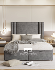 Ferro Panel Linear Stripe Panel Divan Ottoman Storage Bed