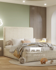 Love Nest Teddy Boucle Kids Chesterfield Bed
