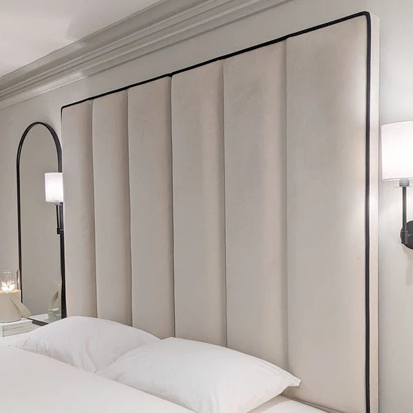Adriana Tall Headboard Piped Bed Frame