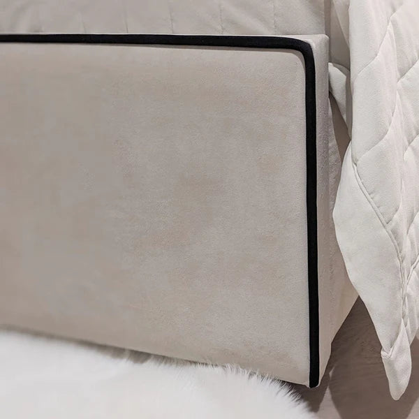Adriana Tall Headboard Piped Bed Frame