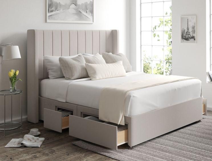 Penelope Winged Upholstered Storage Divan Bed - Main Image