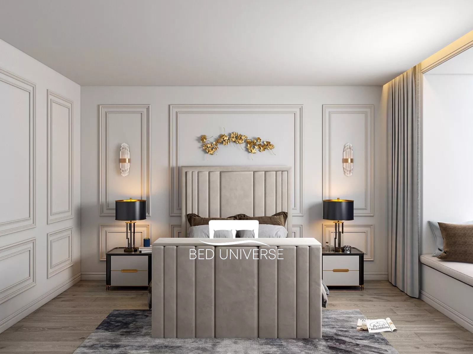 Copenhagen Upholstered TV Optional Ottoman Bed Frame