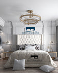 Julius Plush Fabric Winged Bed