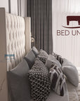 Julius Plush Fabric Winged Bed