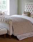 Colorado Soft Cream Naple Chesterfield Sleigh Scroll Bed Frame