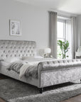 Silver lining Chesterfield Sleigh Scroll Bed Frame