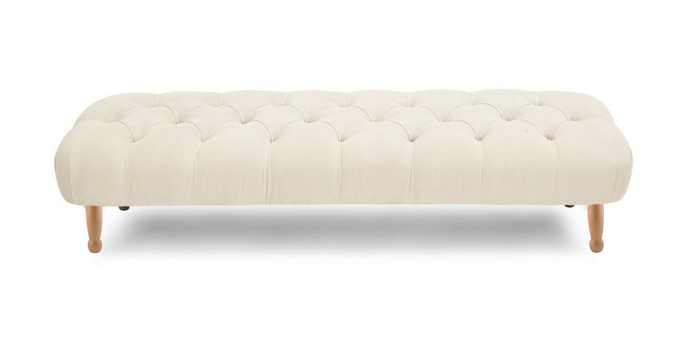 Colorado Soft Cream Naple Chesterfield Sleigh Scroll Bed Frame