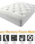 Fabio Black Chesterfield Sleigh Scroll Bed Frame