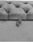 Felisa Blue Plush Fabric Wing back Bed Frame