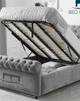 Colorado Soft Cream Naple Chesterfield Sleigh Scroll Bed Frame