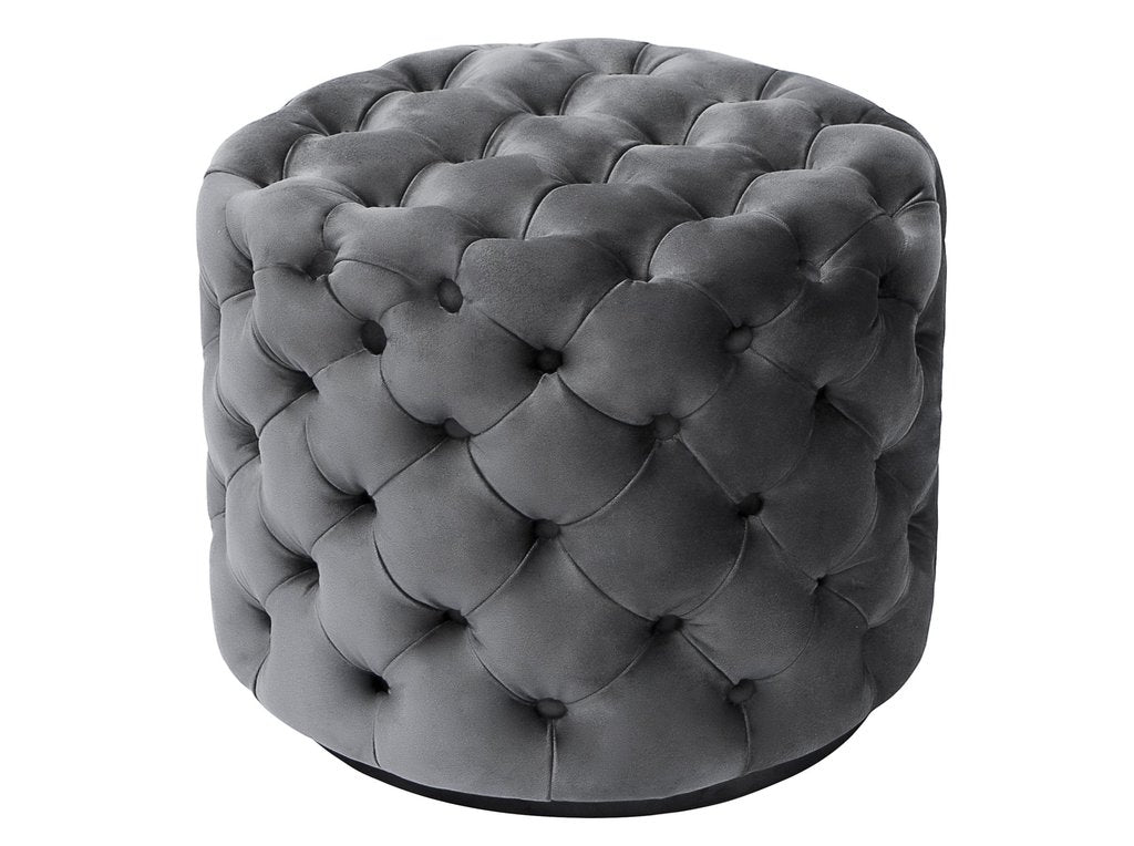 Pristine Elegance Round Tufted Footstool