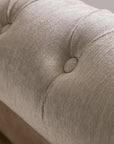 Colorado Caramel Cream Chenille Chesterfield Sleigh Scroll Bed Frame