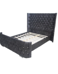 Grammy Steel Plush Fabric Wing back Bed Frame
