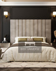 Nero Wide Panel Headboard Bed Frame | Bed Universe