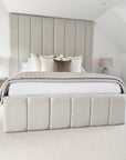 Miranda Wide Extended Panel Headboard Fabric Bed | Bed Universe