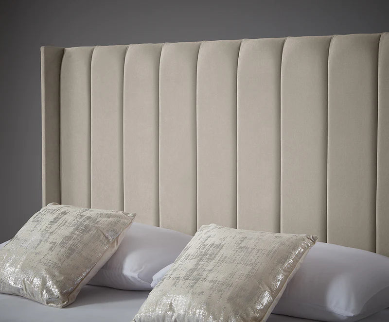 Jenson Stripe Panel Upholstered Fabric Bed Frame