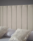 Jenson Stripe Panel Upholstered Fabric Bed Frame