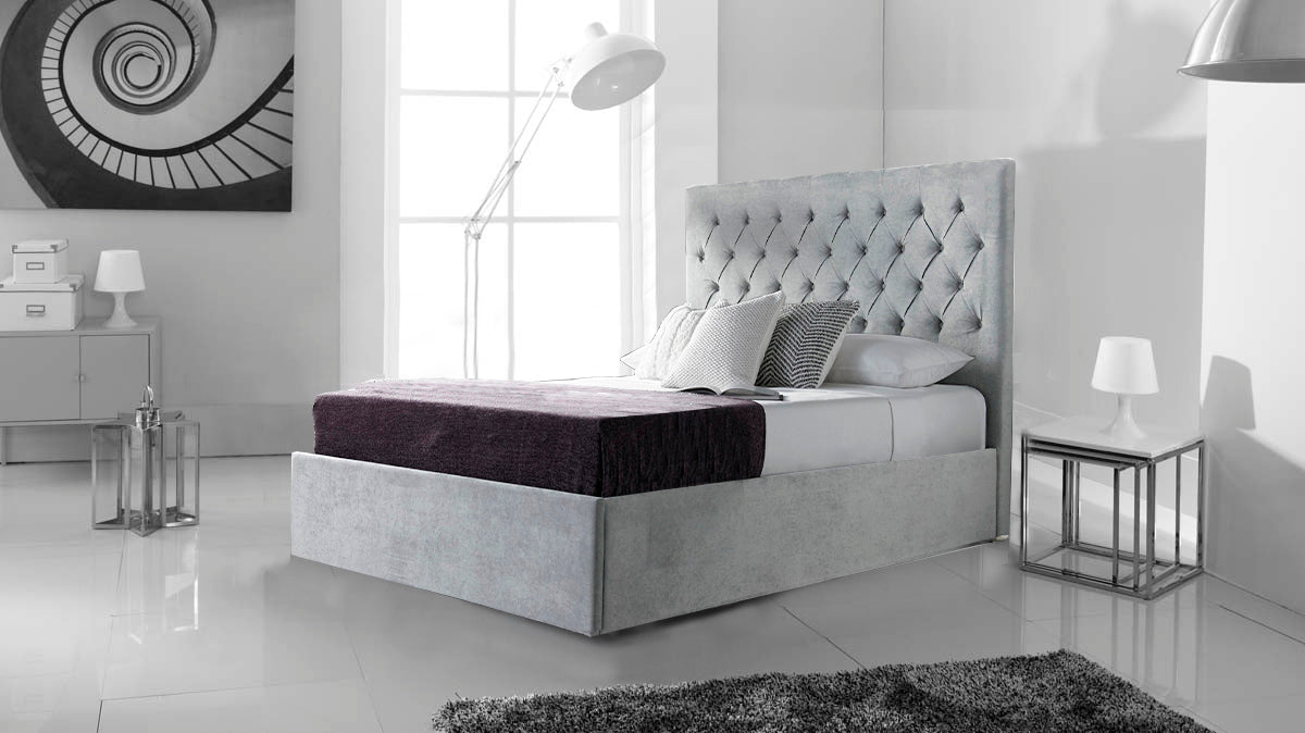 Liana Silver Naple Ottoman Storage Bed