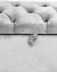 Silver Plush Deigo Swan Sleigh Chesterfield Bed Frame
