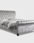 Silver lining Chesterfield Sleigh Scroll Bed Frame